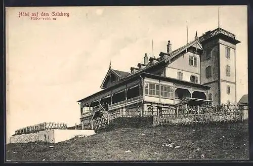 AK Gaisberg, Hotel auf dem Gaisberg, Gebäudeansicht mit Terrasse