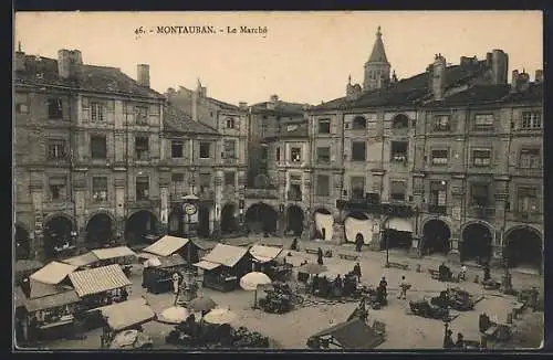 AK Montauban, Le Marché animé sur la place centrale