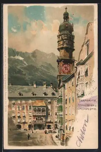 AK Innsbruck, Stadtturm und Gasthaus Goldenes Dachl