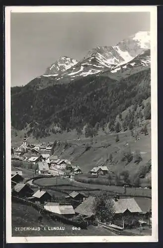 AK Zederhaus i. Lungau, Gesamtansicht mit Bergpanorama aus der Vogelschau