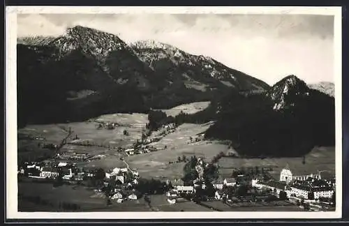 AK Neuberg a. d. Mürz, Gesamtansicht mit Bergpanorama aus der Vogelschau