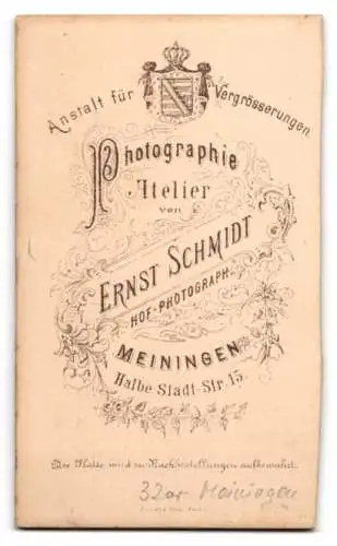 Fotografie Ernst Schmidt, Meiningen, Soldat in Uniform Rgt. 32