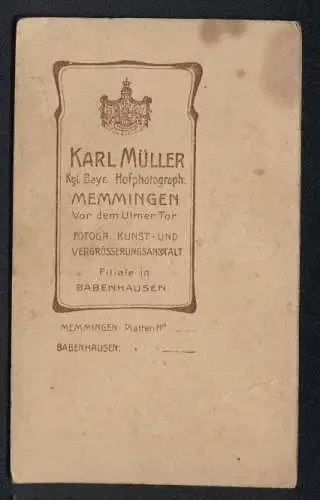 Fotografie K. Müller, Memmingen, junger Soldat in Uniform Rgt. 4 mit Säbel