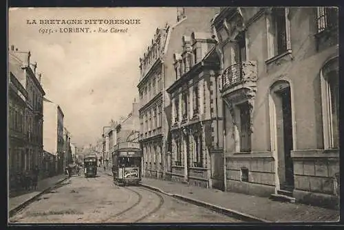 AK Lorient, Rue Carnot, Strassenbahnen