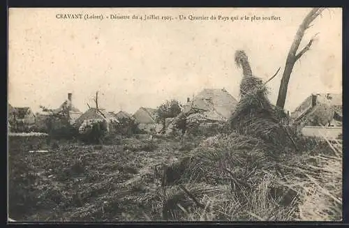 AK Cravant, Désastre du 4 Juillet 1905, Un Quartier du Pays qui a le plus souffert, Unwetter