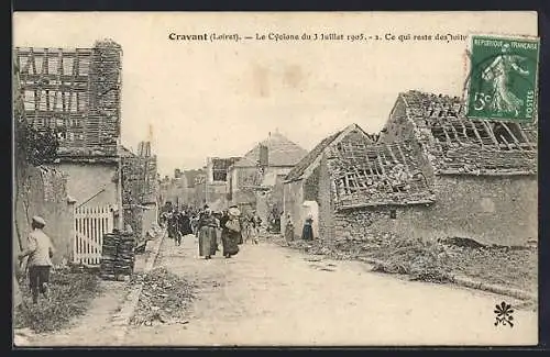 AK Cravant, Cyclone 3 Juillet 1905