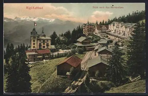 AK Rigi-Kaltbad, Ortsansicht mit Blick nach den Berneralpen