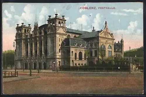 AK Coblenz, Festhalle, Aussenansicht