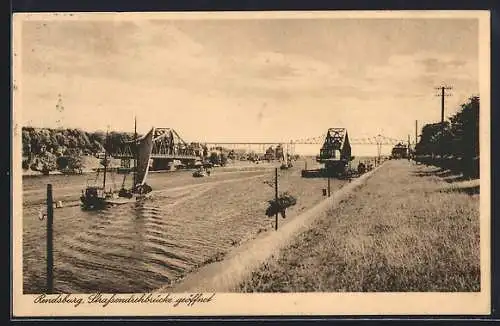 AK Rendsburg, Strassenbrücke geöffnet