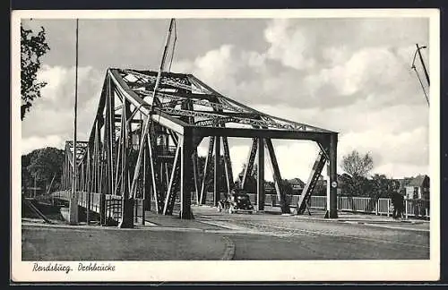 AK Rendsburg, Drehbrücke mit Automobil