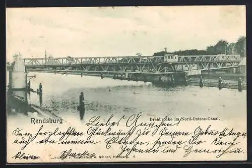 AK Rendsburg, Drehbrücke im Nord-Ostsee-Kanal