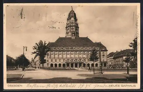 AK Dresden, Blick auf neues Rathaus