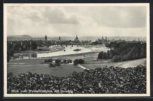 AK Dresden-Loschwitz, Blick vom Waldschlösschen auf Dresden