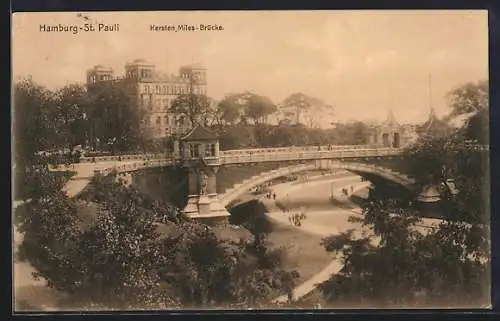 AK Hamburg-St. Pauli, Blick auf die Kersten Miles-Brücke