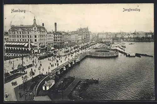 AK Hamburg-Neustadt, Panorama vom Jungfernstieg