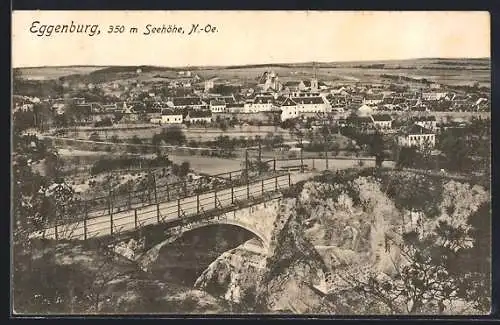 AK Eggenburg /N.-Oe., Teilansicht mit Brücke