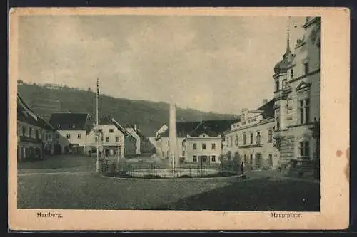 AK Hartberg, Hauptplatz mit Springbrunnen