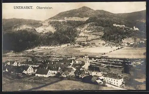 AK Unzmarkt /Obersteier, Teilansicht mit Kirche