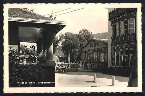 AK Dürnstein in der Steiermark, Wildbad Einöd, Cafe mit Brunnen