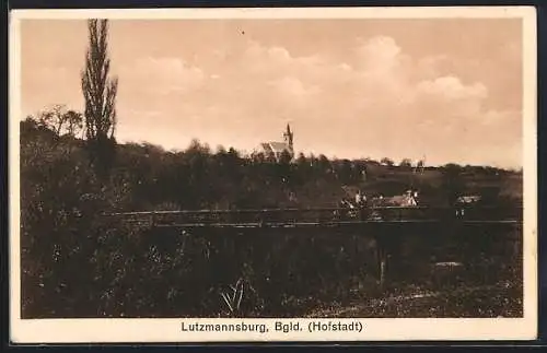 AK Lutzmannsburg /Bgld, Ortspartie mit Kirche