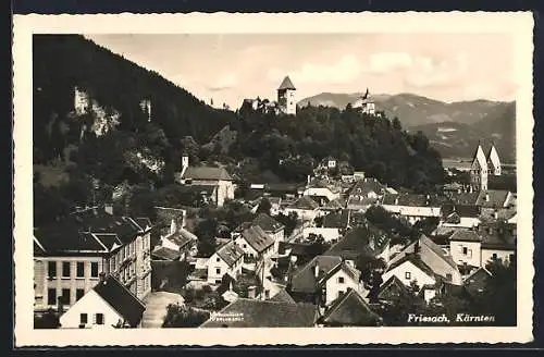 AK Friesach /Kärnten, Teilansicht mit Ruine