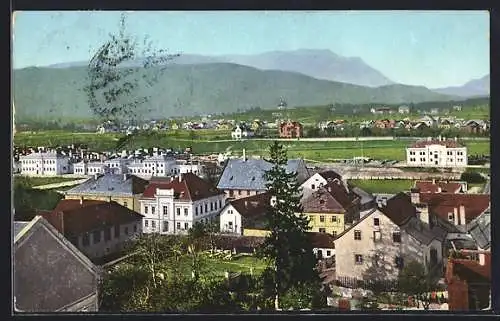 AK Villach, Teilansicht mit dem Dobratsch