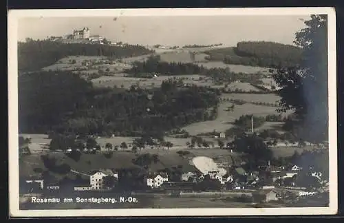 AK Sonntagberg, Rosenau am Sonntagberg, Teilansicht mit Kirche