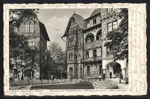 AK Baden bei Wien, Sanatorium Gartenbrunn, Schlossgebäude mit Alexanderhof