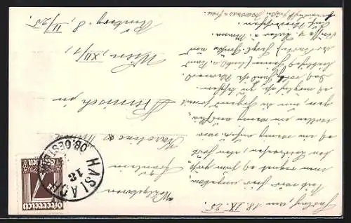 AK Haslach /O. Ö., Teilansicht mit Kirche