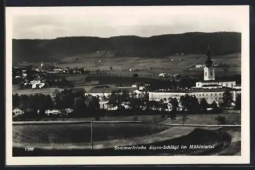 AK Aigen-Schlägl im Mühlviertel, Teilansicht mit Kloster