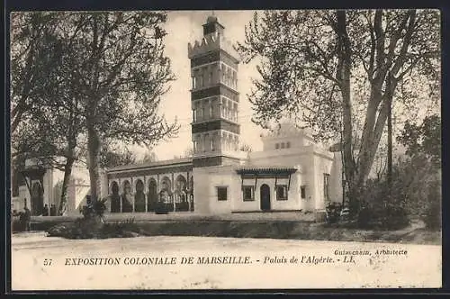 AK Marseille, Exposition Coloniale 1906, Palais de l`Algérie, Ausstellung