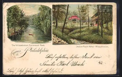 Lithographie Philadelphia, PA, The Wissahickon-Fairmount Park