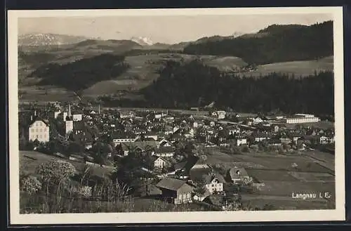 AK Langnau i. E., Teilansicht mit Bergen