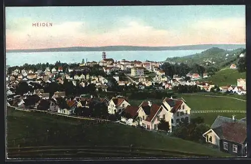 AK Heiden, Teilansicht mit Kirche