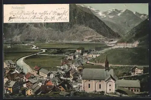 AK Andermatt, Teilansicht mit Kirche