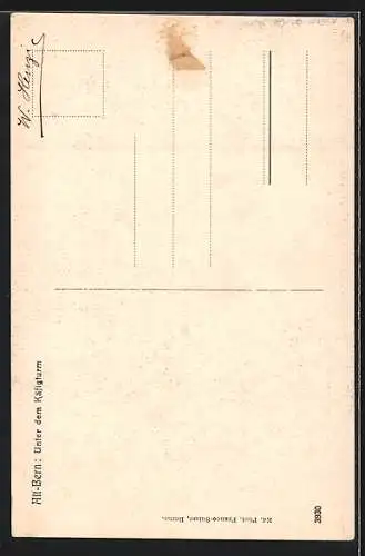 AK Bern, Alt-Bern, Unter dem Käfigturm mit Geschäften