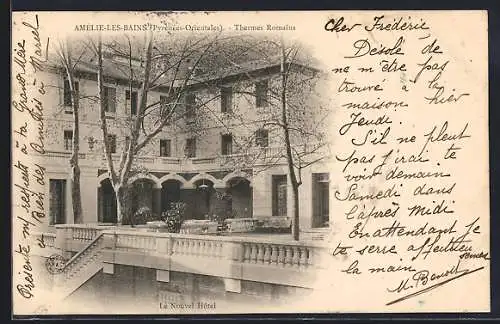 AK Amélie-les-Bains, Le Nouvel Hôtel et Thermes Romains