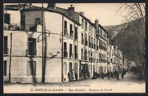 AK Amélie-les-Bains, Rue Amélie, Avenue de Ceret