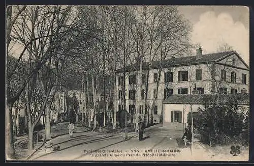 AK Amélie-les-Bains, La grande allée du parc de l`Hôpital Militaire