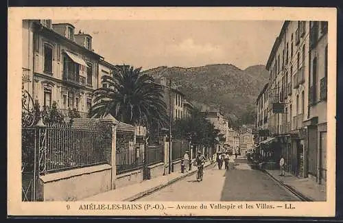 AK Amélie-les-Bains, Avenue du Vallespir et les villas