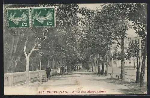 AK Perpignan, Allée des Marronniers