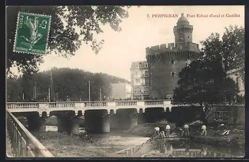 AK Perpignan, Pont Écluse d`aval et Castillet