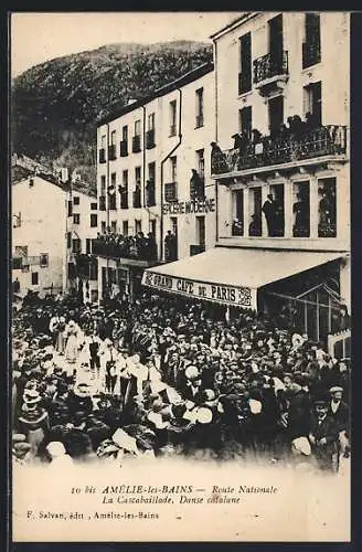 AK Amélie-les-Bains, Route Nationale, La Cascarillade, Danse catalane