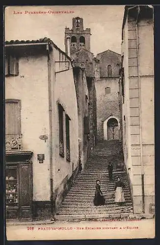 AK Prats-de-Mollo, Rue Escalier montant à l`église