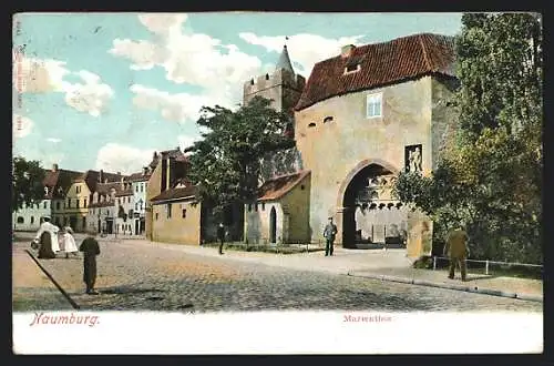 AK Naumburg / Saale, Marienthor mit Strassenansicht