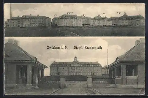 AK Zwickau i. S., Staatliches Krankenstift, Ortspartie