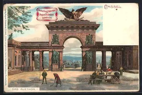 Lithographie Kassel, Auetor mit Anwohnern