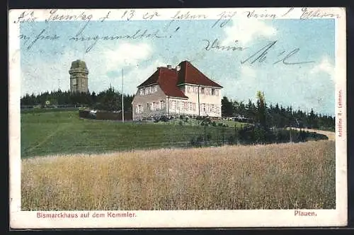 AK Plauen / V., Gasthaus Bismarckhaus auf dem Kemmler