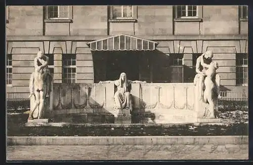 AK Stuttgart, Schicksalsbrunnen am Kgl. Hoftheater