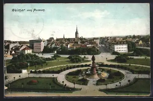 AK Weimar / Thüringen, Stadtansicht mit Anlagen am Museum